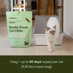 Tuft & Paw Really Great Cat Litter Unscented Low-Tracking, Flushable Tofu Cat Litter, 9.25-lb bag