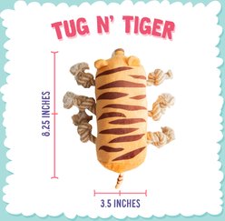Snugarooz Tug N' Tiger Squeaky Plush Dog Toy, Brown slide 2 of 8