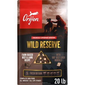 ORIJEN Wild Reserve Farm-Raised Beef & Lamb Dry Dog Food, 20-lb bag