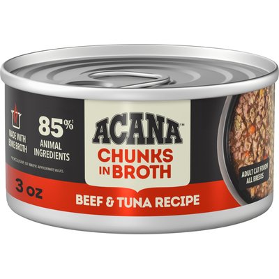 ACANA ACANA Beef & Tuna Chunks in Broth Wet Cat Food, 3-oz can, case of 12