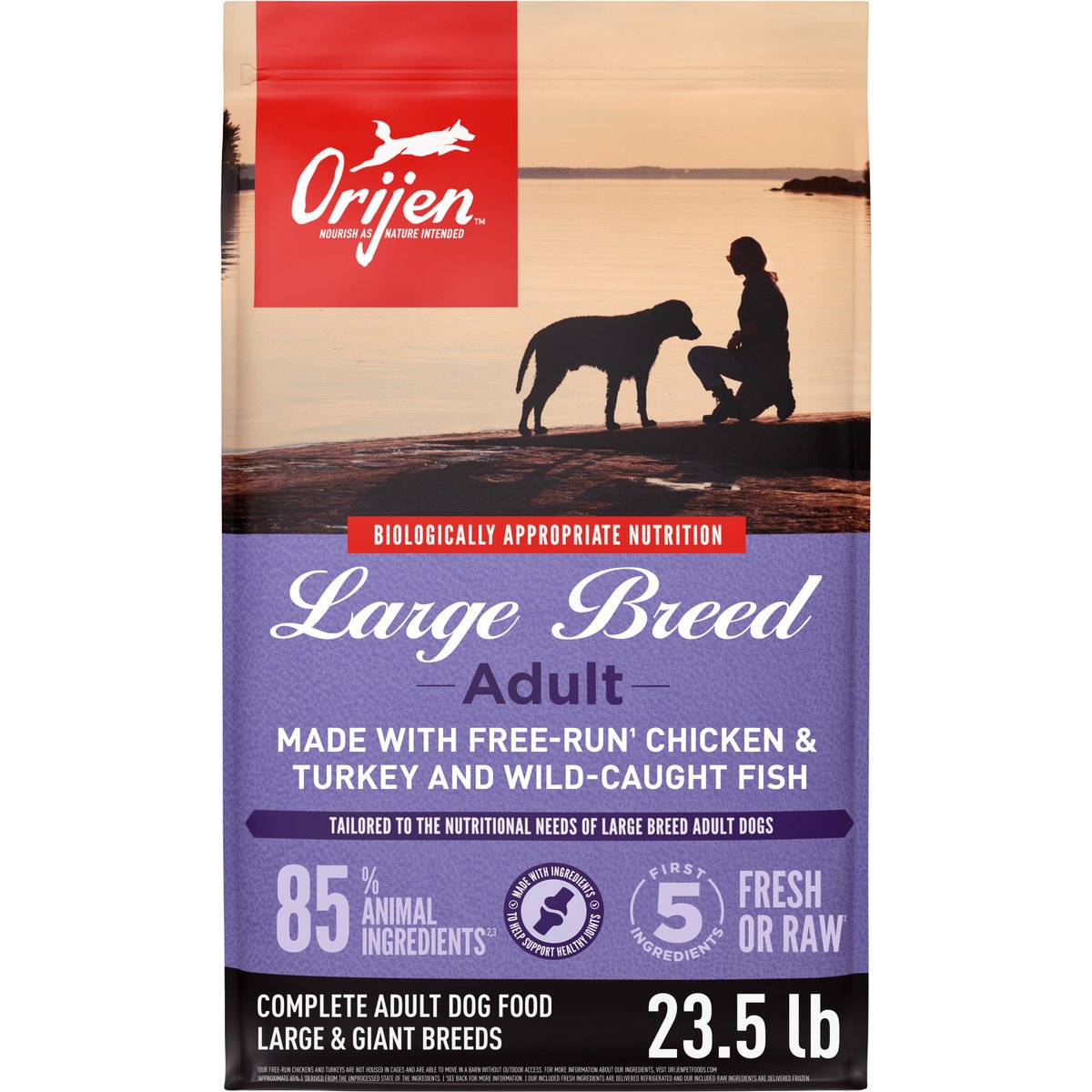 ORIJEN Large Breed Adult Grain-Free High-Protein Dry Dog Food, 23.5-lb bag