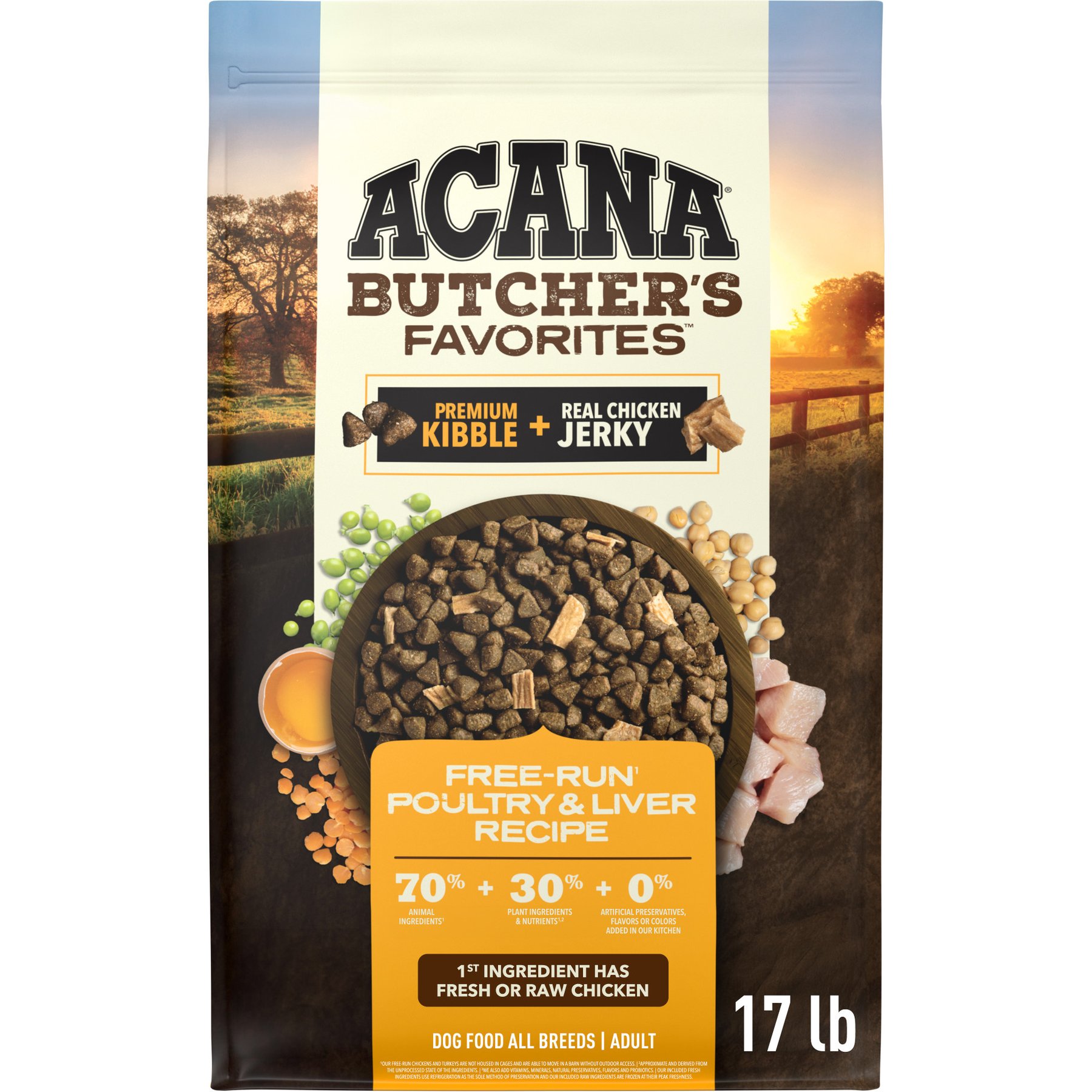 ACANA Butcher's Favorites Grain-Free Free-Run Poultry & Liver Dry Dog Food, 17-lb bag