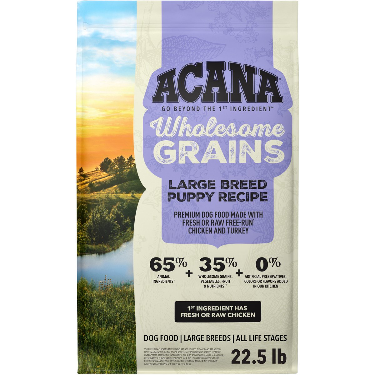 ACANA Wholesome Grains Large Breed Puppy Dry Dog Food, 22.5-lb bag