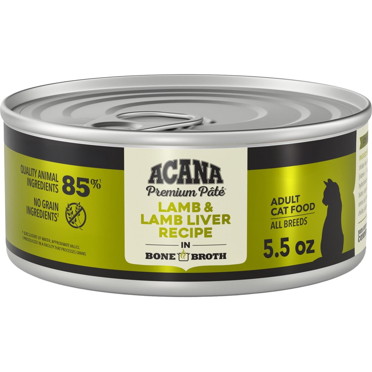 ACANA Premium Lamb & Lamb in Bone Broth Liver Pate Wet Cat Food, 5.5-oz can, case of 12