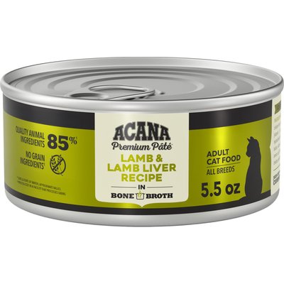 ACANA ACANA Premium Lamb & Lamb in Bone Broth Liver Pate Wet Cat Food, 5.5-oz can, case of 12