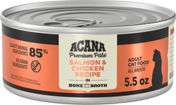 ACANA Premium Salmon & Chicken in Bone Broth Pate Wet Cat Food, 5.5-oz can, case of 12 slide 2 of 9