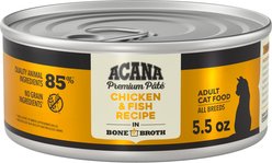 ACANA Premium Chicken & Fish in Bone Broth Pate Wet Cat Food, 5.5-oz can, case of 12 slide 2 of 9