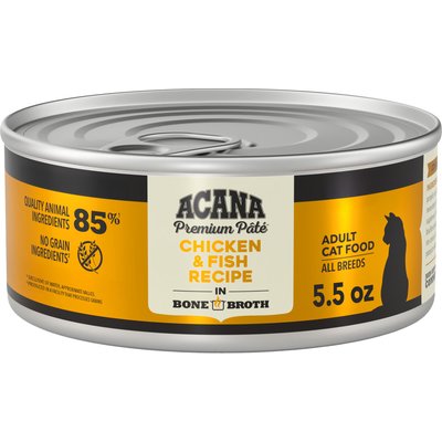 ACANA ACANA Premium Chicken & Fish in Bone Broth Pate Wet Cat Food, 5.5-oz can, case of 12