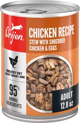 ORIJEN Real Meat Shreds Chicken Stew Wet Dog Food, 12.8-oz can, case of 12