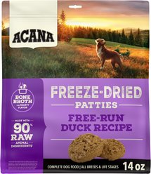 ACANA Free-Run Duck Patties Grain-Free High-Protein Freeze-Dried Dog Food & Topper, 14-oz bag