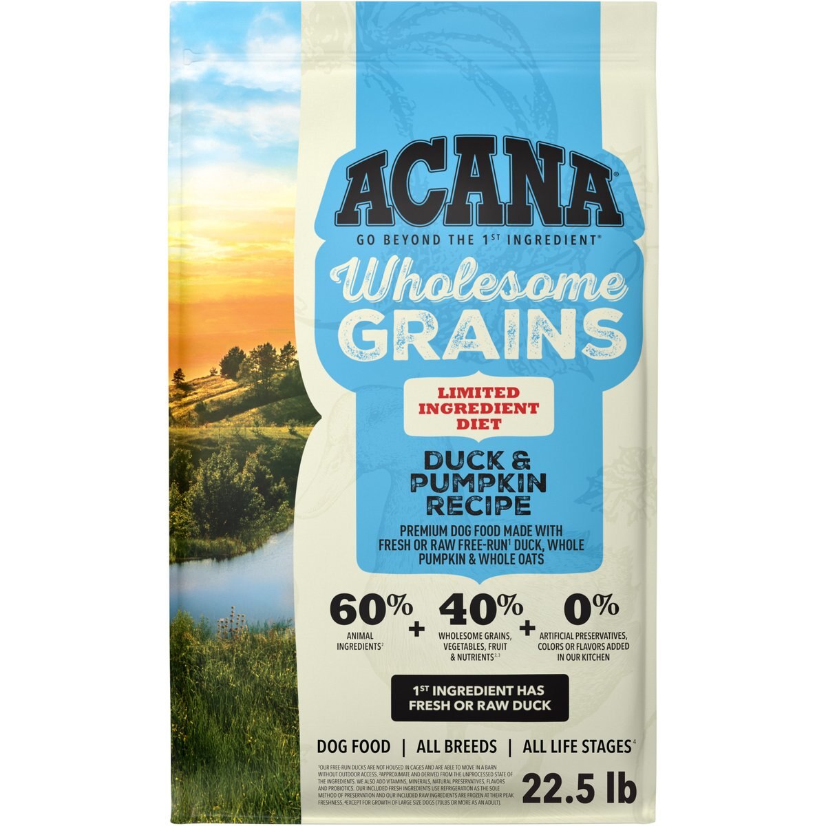 ACANA Limited Ingredient Duck & Pumpkin Wholesome Grains Dry Dog Food, 22.5-lb bag