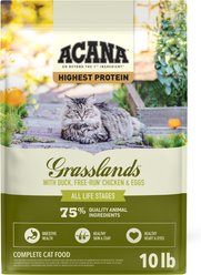 ACANA Grasslands Chicken Duck Turkey Fish & Quail Grain-Free Dry Cat Food, 10-lb bag slide 2 of 9