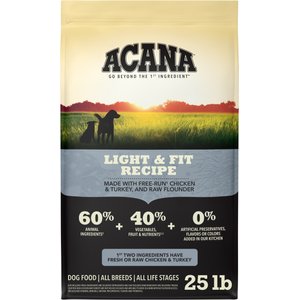 ACANA Light & Fit Grain-Free Dry Dog Food, 25-lb bag