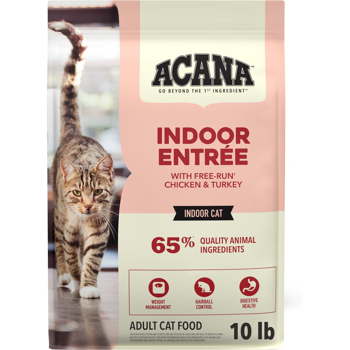 ACANA Indoor Entree Chicken Turkey Whole Herring & Rabbit Dry Cat Food, 10-lb bag