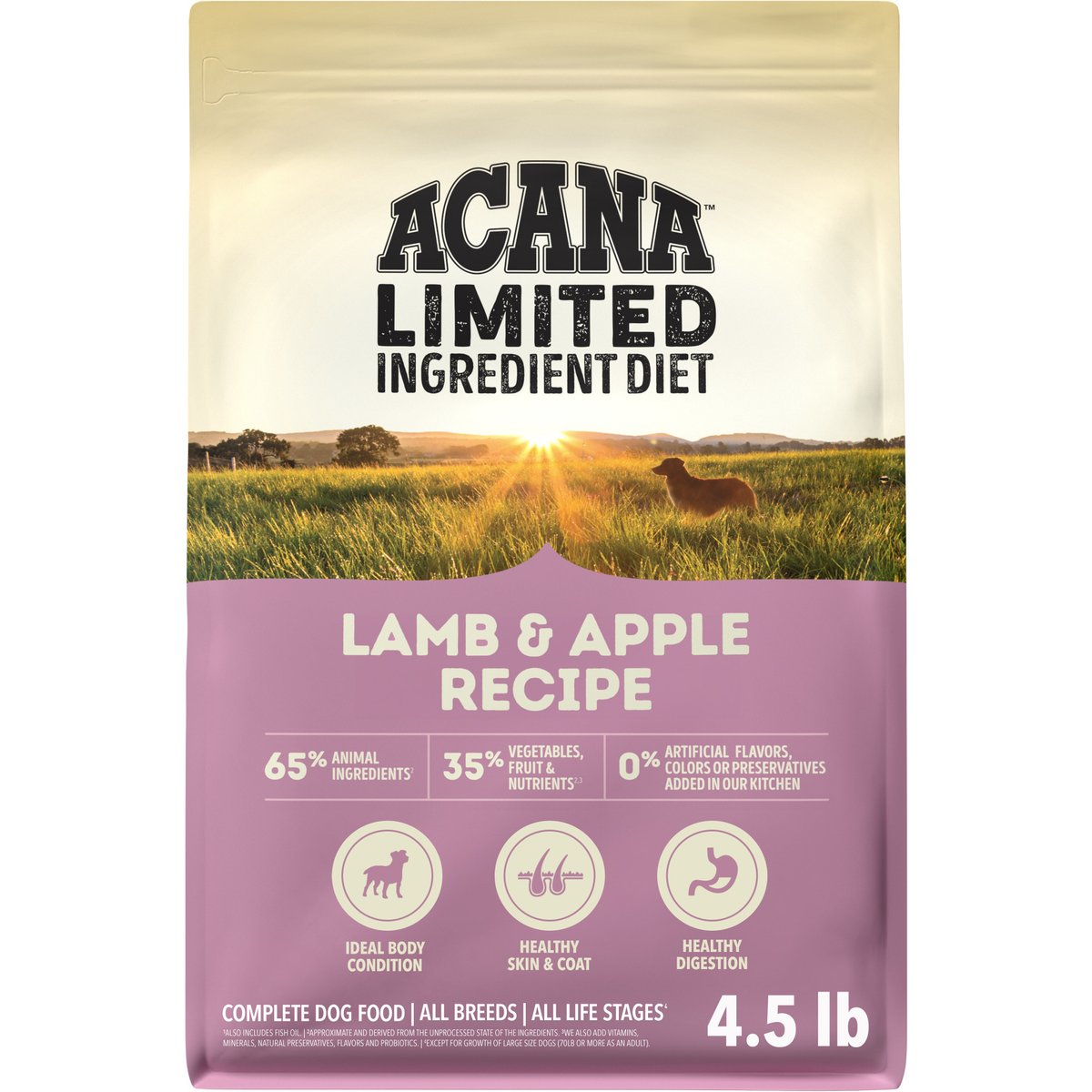 ACANA Singles Limited Ingredient Lamb & Apple Grain-Free High-Protein Dry Dog Food, 4.5-lb bag