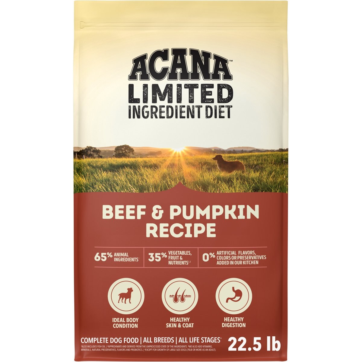 ACANA Singles Limited Ingredient Beef & Pumpkin Grain-Free High-Protein Dry Dog Food, 22.5-lb bag