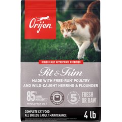 ORIJEN Fit & Trim Grain-Free High-Protein Premium Dry Cat Food, 4-lb bag