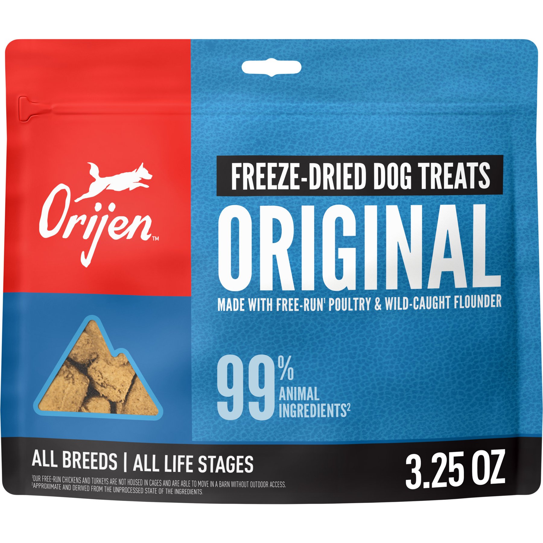 ORIJEN Original Grain-Free High-Protein Freeze-Dried Dog Treats, 3.25-oz bag