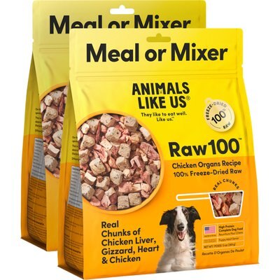 Animals Like Us Animals Like Us Raw100 Chicken Organs Recipe Freeze-Dried Dog Food Mixer, 26-oz bundle