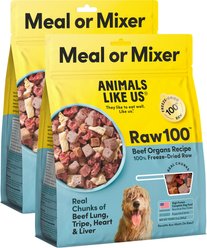 Animals Like Us Raw100 Beef Organs Recipe Freeze-Dried Dog Food Mixer, 26-oz bundle