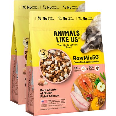Animals Like Us Animals Like Us RawMix50 Ocean Fish & Salmon Recipe Grain-Free Freeze-Dried Dog Food, 4-lb bundle