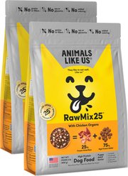 Animals Like Us RawMix25 Chicken Organs Recipe Grain-Free Freeze-Dried Dog Food, 4-lb bundle