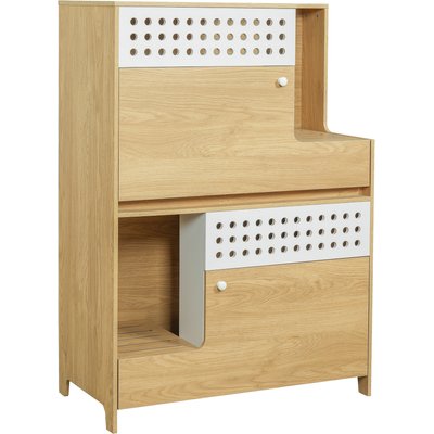 Cesicia Cesicia Natural 2-in-1 House Side Table Two Small & Medium Sized Cat Litter Box Enclosure with Storage