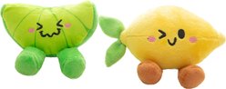 Snugarooz Lemon & Lime Squeaky Plush Dog Toy, Yellow, 2 count