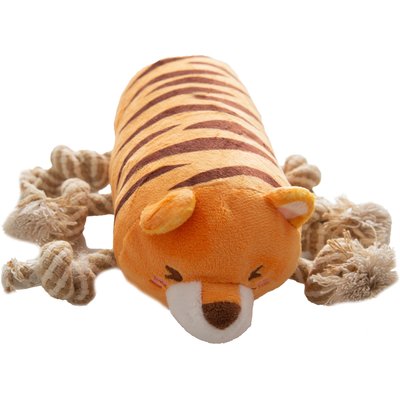 Snugarooz Snugarooz Tug N' Tiger Squeaky Plush Dog Toy, Brown