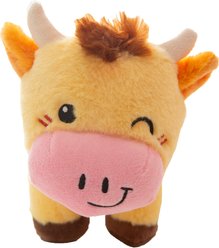 Snugarooz Honey Moo Squeaky Plush Dog Toy, Yellow