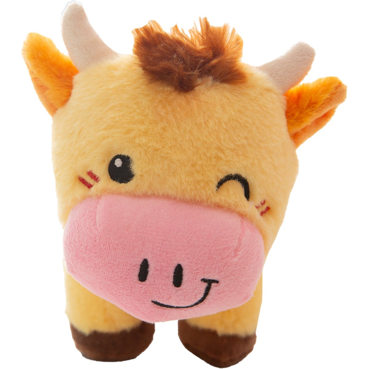 Snugarooz Honey Moo Squeaky Plush Dog Toy, Yellow