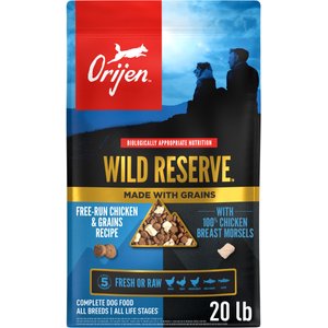 ORIJEN Wild Reserve Free-Run Chicken & Grains Dry Dog Food Recipe, 20-lb bag