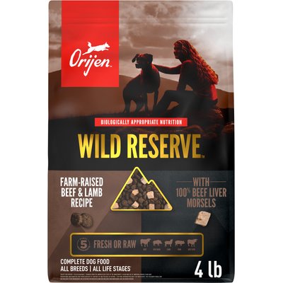 ORIJEN ORIJEN Wild Reserve Farm-Raised Beef & Lamb Dry Dog Food, 4-lb bag
