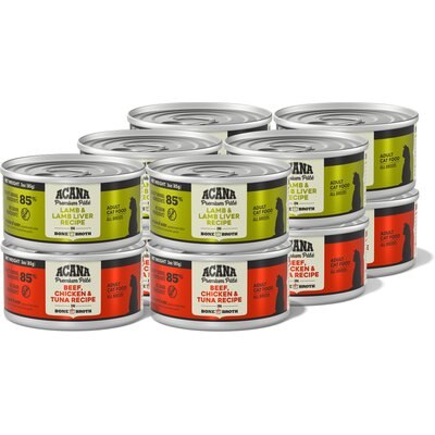 ACANA ACANA Premium Beef Chicken & Tuna + Lamb Variety Pack Pate in Bone Broth Wet Cat Food, 3-oz can, case of 12