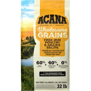 ACANA Free-Run Poultry Wholesome Grains Dry Dog Food, 32-lb bag