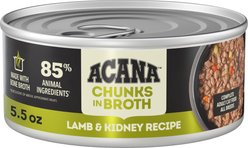 ACANA Lamb & Kidney Chunks in Broth Wet Cat Food, 5.5-oz can, case of 6