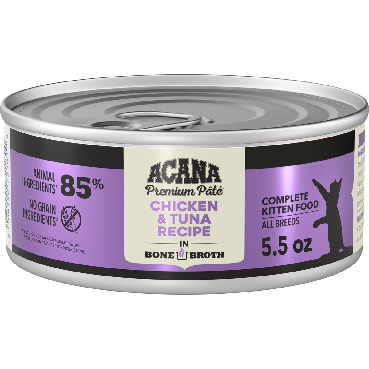ACANA Premium Chicken & Tuna in Bone Broth Pate Kitten Wet Cat Food, 5.5-oz can, case of 6