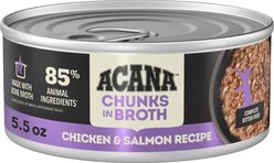 ACANA Chicken & Salmon Chunks in Broth for Kittens Wet Cat Food, 5.5-oz can, case of 6 slide 2 of 8