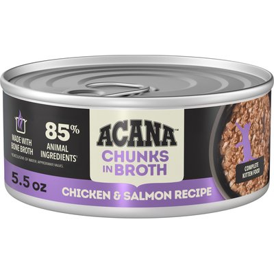 ACANA ACANA Chicken & Salmon Chunks in Broth for Kittens Wet Cat Food, 5.5-oz can, case of 6
