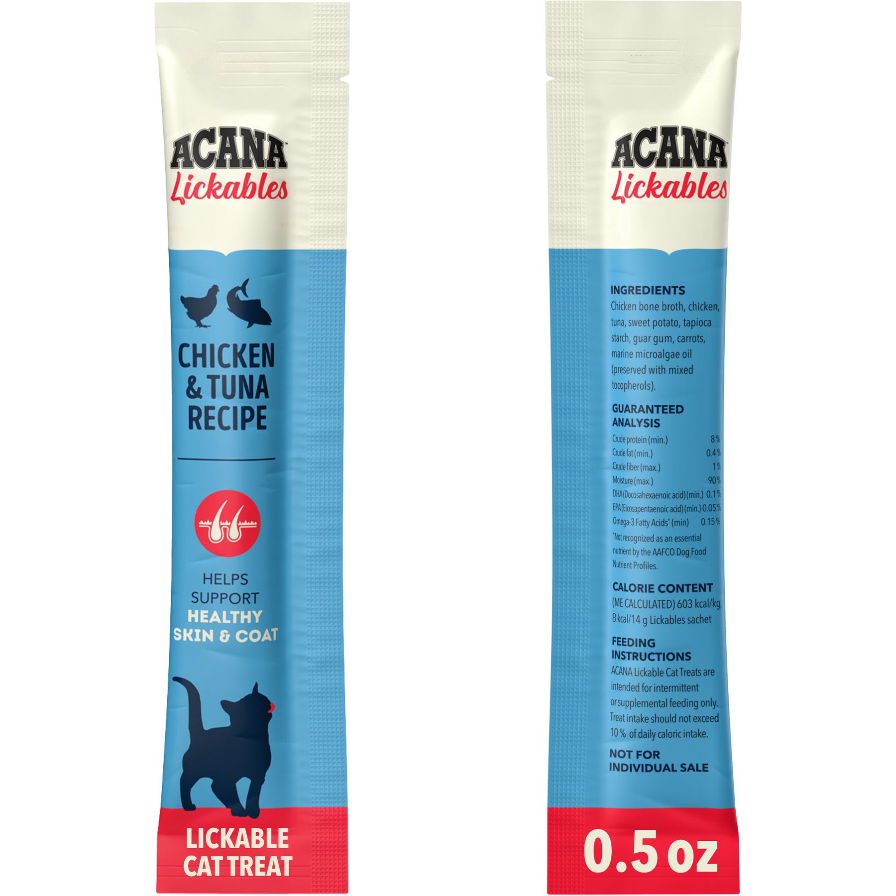 ACANA Chicken & Tuna Lickables Cat Treats, 0.5-oz tube, 5 count
