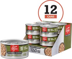 ORIJEN Duck & Liver Entree Chunks & Shreds Wet Cat Food, 3-oz can, case of 12 slide 2 of 7