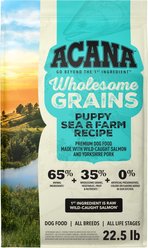 ACANA Wholesome Grains Puppy Sea & Farm Dry Dog Food, 22.5-lb bag slide 2 of 8