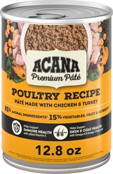 ACANA Premium Pate Poultry in Bone Broth Grain-Free Wet Dog Food, 12.8-oz, case of 12