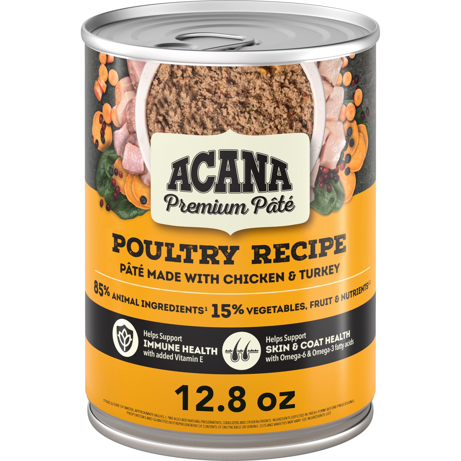 ACANA Premium Pate Poultry in Bone Broth Grain-Free Wet Dog Food, 12.8-oz, case of 12