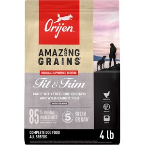 ORIJEN Amazing Grains High-Protein Small Breed Dry Dog Food, 4-lb