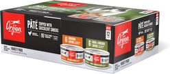 ORIJEN Premium Original Variety Pack Duck & Chicken Pate Wet Cat Food Recipes, 3-oz can, case of 12