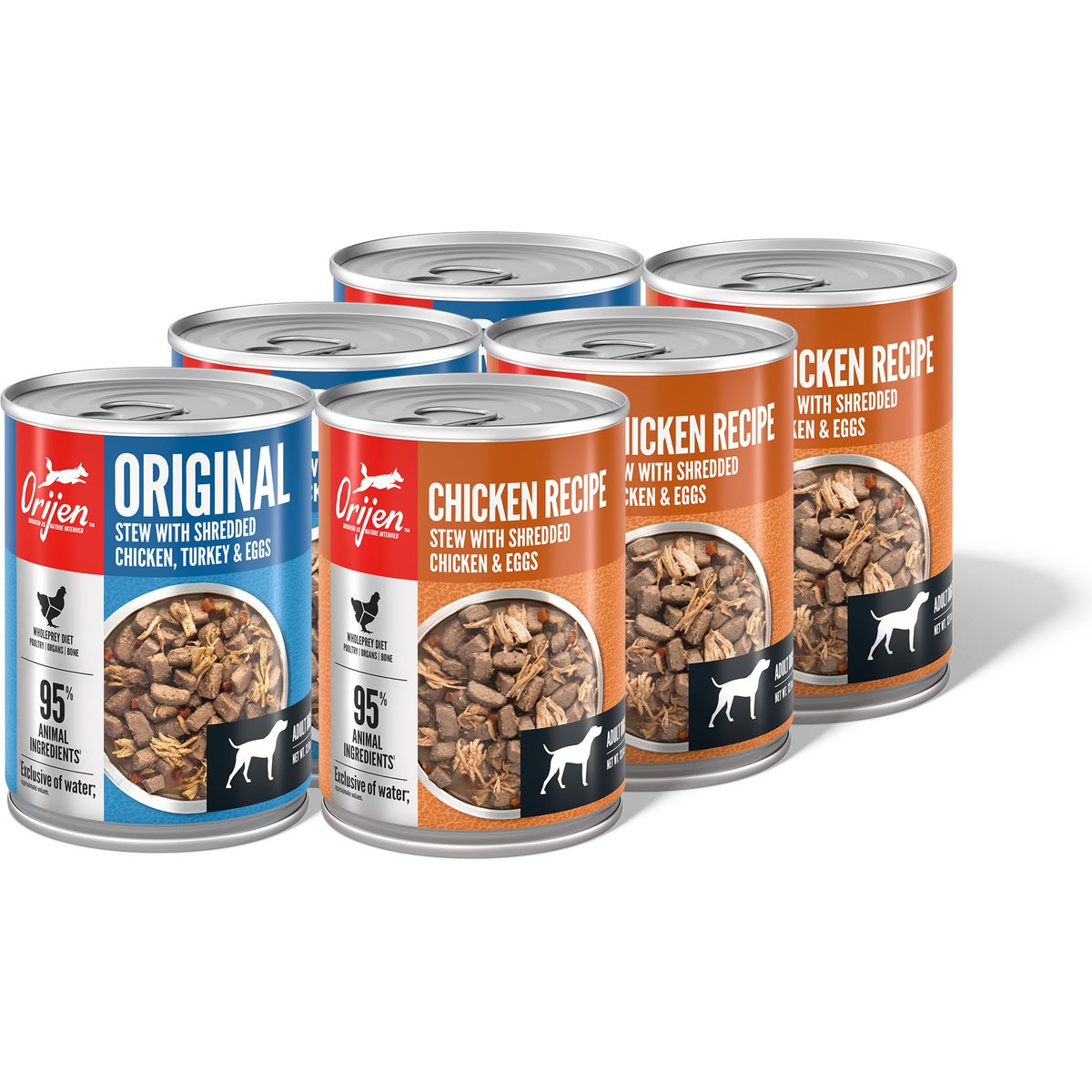 ORIJEN Original Premium Variety Pack Chicken Wet Dog Food, 12.8-oz can, case of 6