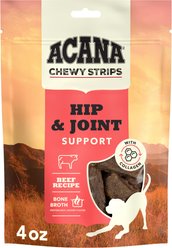 ACANA Chewy Beef with Hip & Joint Support Strips Dog Treats, 4-oz bag slide 2 of 8