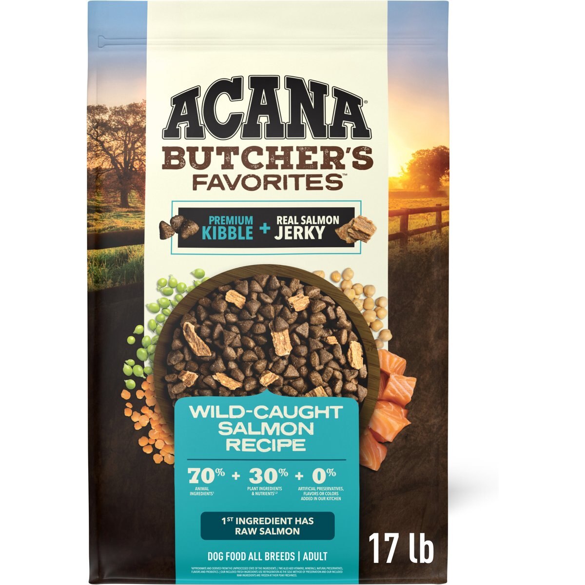 ACANA Butcher's Favorites Grain-Free Wild-Caught Salmon Dry Dog Food, 17-lb bag