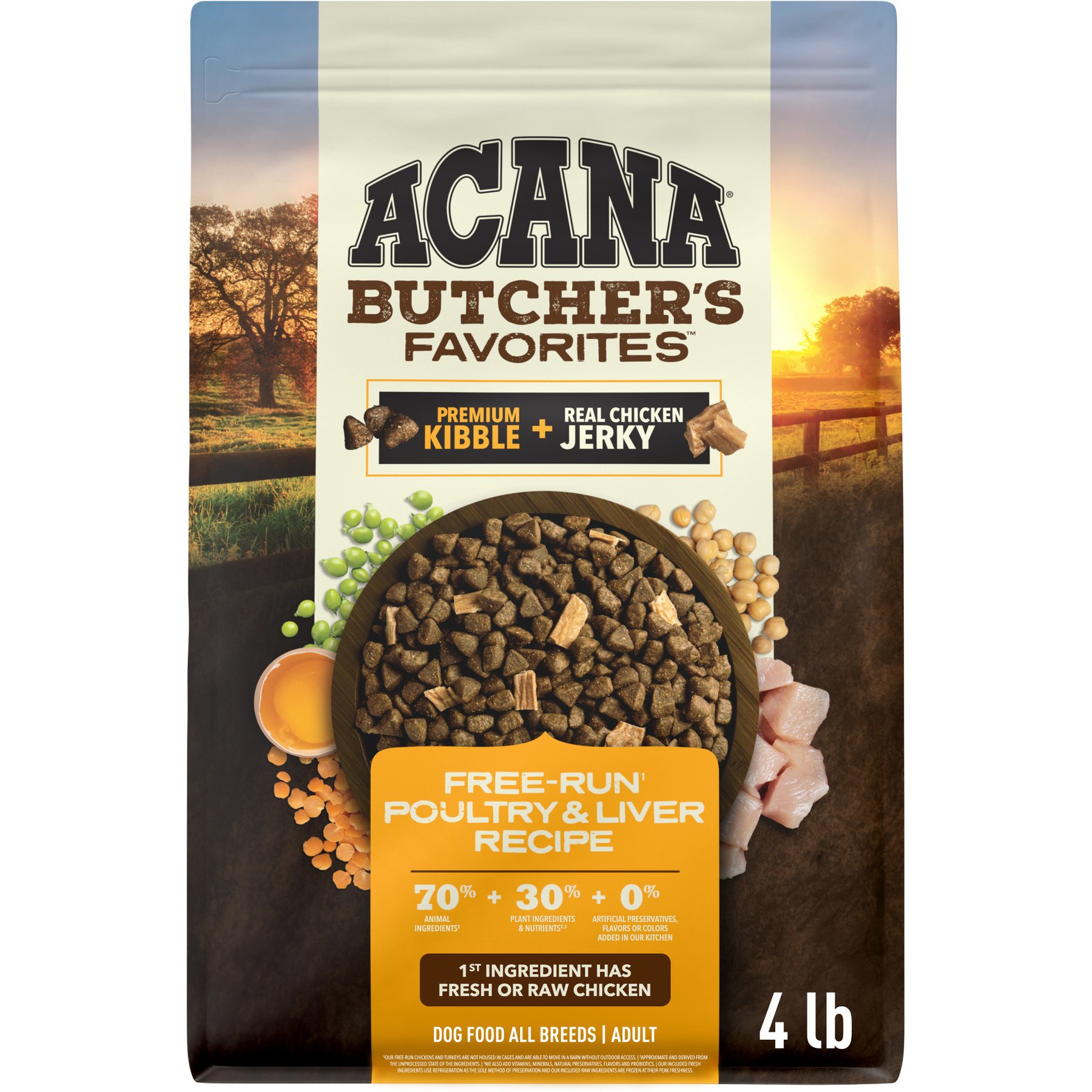 ACANA Butcher's Favorites Grain-Free Free-Run Poultry & Liver Dry Dog Food, 4-lb bag